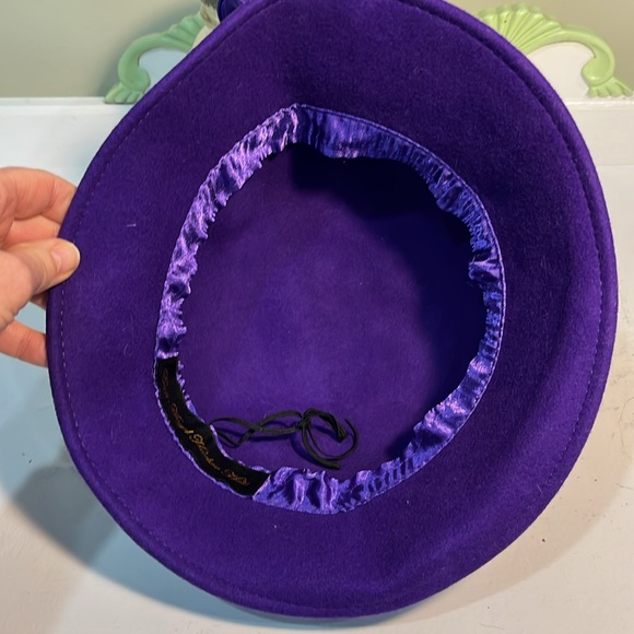 Madame Plum Purple Flapper Cloche Hat 1920’s Style - Picture 7 of 9